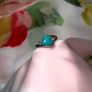 Blue gemstone silver ring